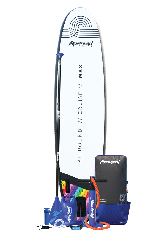 Pacchetto Paddle Board gonfiabile Aquaplanet MAX 10'6″ - Arcobaleno