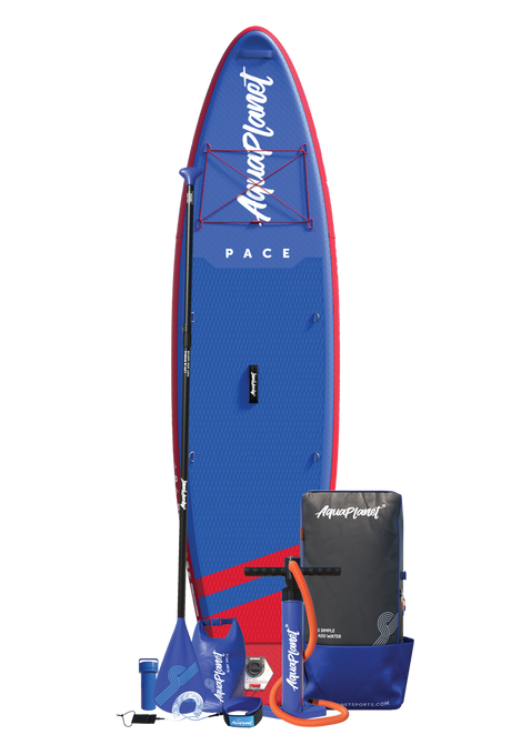 Aquaplanet PACE 10'6″ Pacchetto Paddle Board Gonfiabile - Rosso/Blu