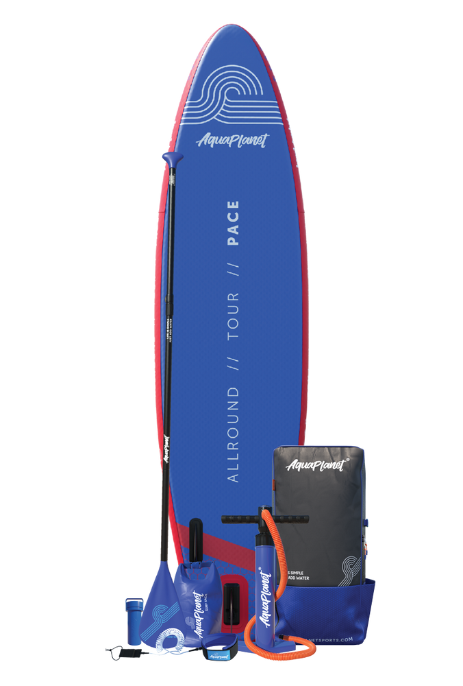 Aquaplanet PACE 10'6″ Pacchetto Paddle Board Gonfiabile - Rosso/Blu