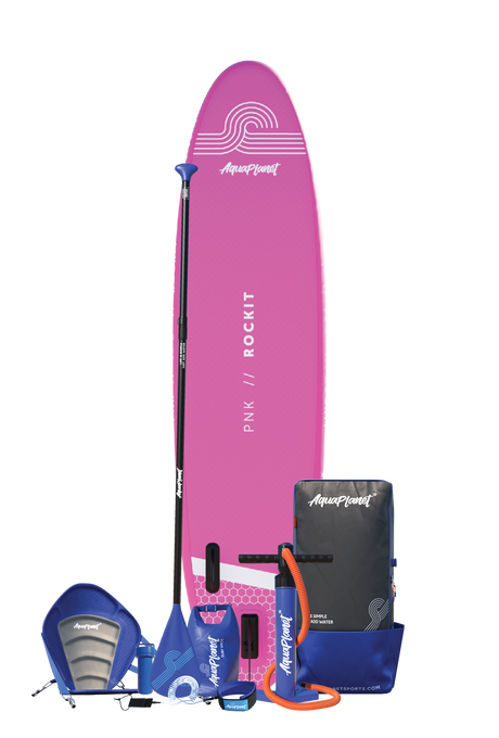 Pacchetto tavola da paddle gonfiabile Aquaplanet ROCKIT 10'2" - rosa